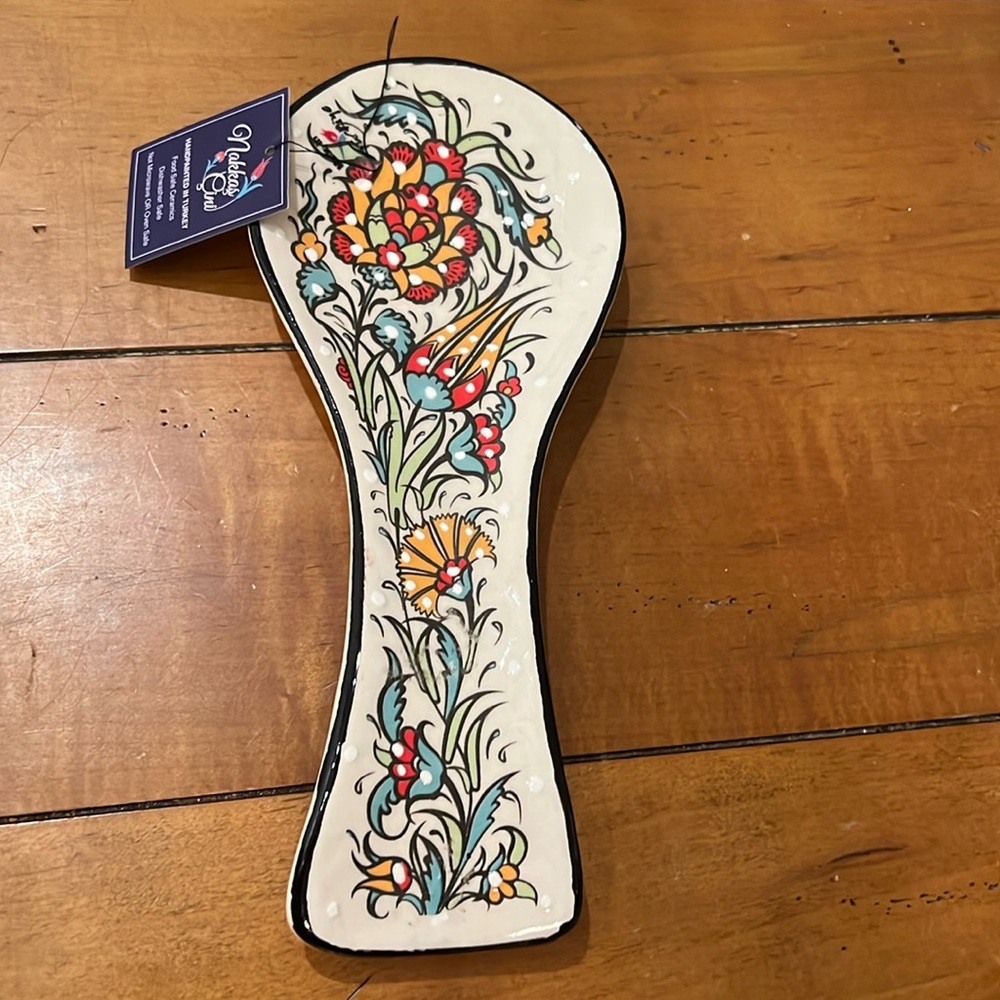 Nakkas Cini Hand Painted Turkish Spoon Rest